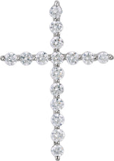 14K White Gold 1/5 CTW Lab-Grown Diamond Cross Pendant