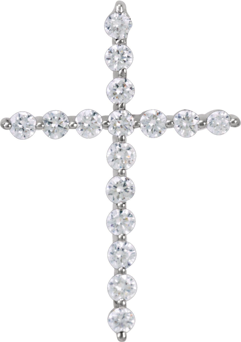 14K White 1/5 CTW Natural Diamond Cross Pendant