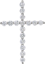 14K White 1/5 CTW Natural Diamond Cross Pendant