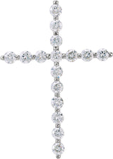 14K White 1/3 CTW Lab-Grown Diamond Cross Pendant