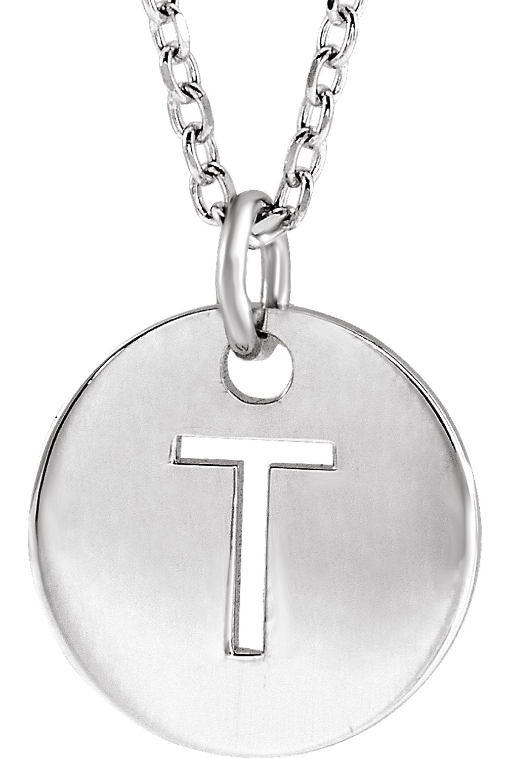 Sterling Silver Initial T 16-18" Necklace