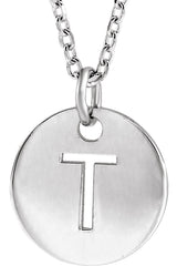 Sterling Silver Initial T 16-18" Necklace