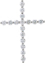 14K White 1 3/8 CTW Natural Diamond Cross Pendant