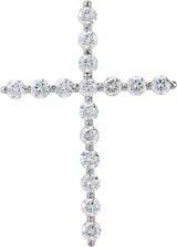 14K White Gold 1 1/2 CTW Lab-Grown Diamond Cross Pendant