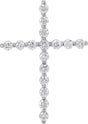 14K White 1  CTW Natural Diamond Cross Pendant