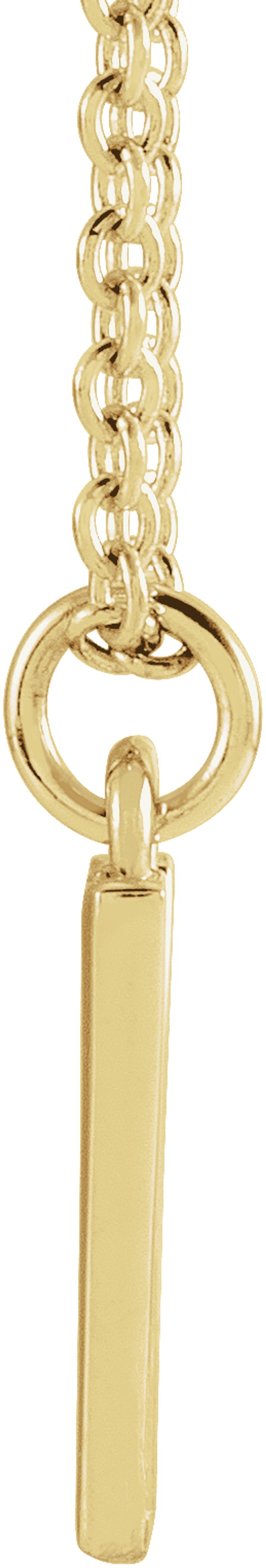 14K Yellow Initial W Dangle 16" Necklace