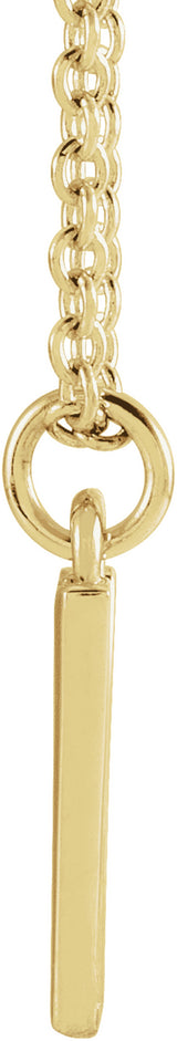 14K Yellow Initial W Dangle 16" Necklace