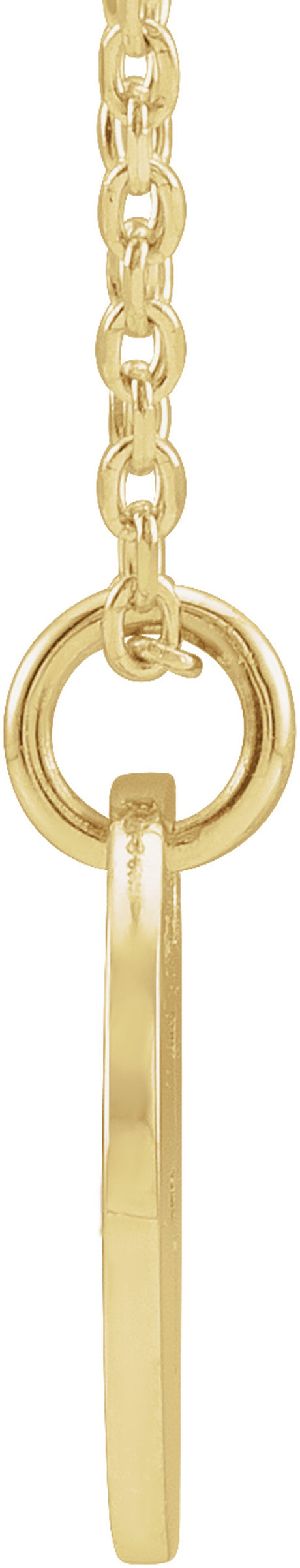14K Yellow Initial F 16-18" Necklace