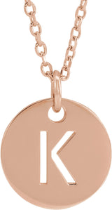 18K Rose Gold-Plated Sterling Silver Initial K 16-18" Necklace