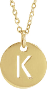 18K Yellow Gold-Plated Sterling Silver Initial K 16-18" Necklace