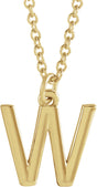 14K Yellow Initial W Dangle 16" Necklace