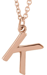 18K Rose Gold-Plated Sterling Silver Initial K Dangle 18" Necklace