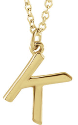 14K Yellow Gold Initial K Dangle 16" Necklace