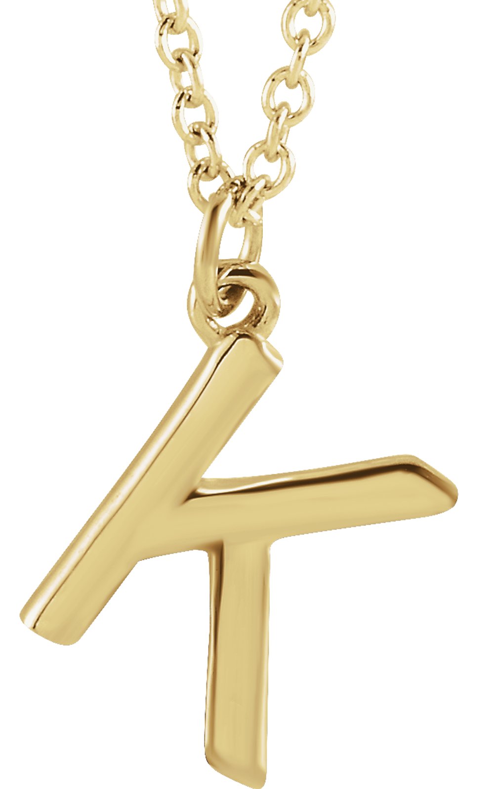 14K Yellow Gold Initial K Dangle 16" Necklace