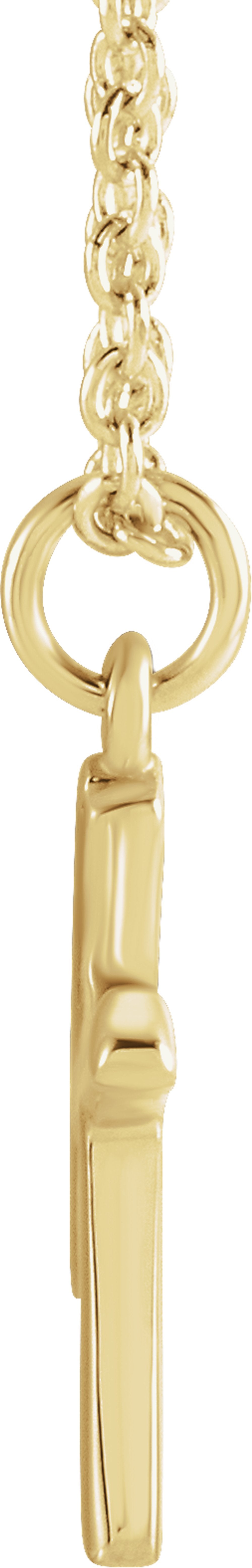 14K Yellow Gold Initial K Dangle 16" Necklace