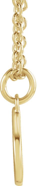 14K Yellow Gold Initial P Dangle 18" Necklace