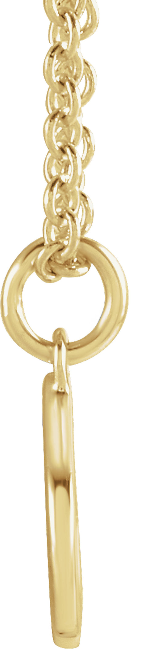14K Yellow Gold Initial P Dangle 18" Necklace