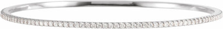 14K White Gold 2 CTW Natural Diamond Stackable Bangle 8" Bracelet
