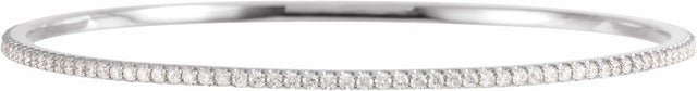 14K White Gold 2 CTW Natural Diamond Stackable Bangle 8" Bracelet
