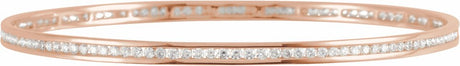 14K Rose Gold 1 1/2 CTW Natural Diamond Stackable Bangle 8" Bracelet