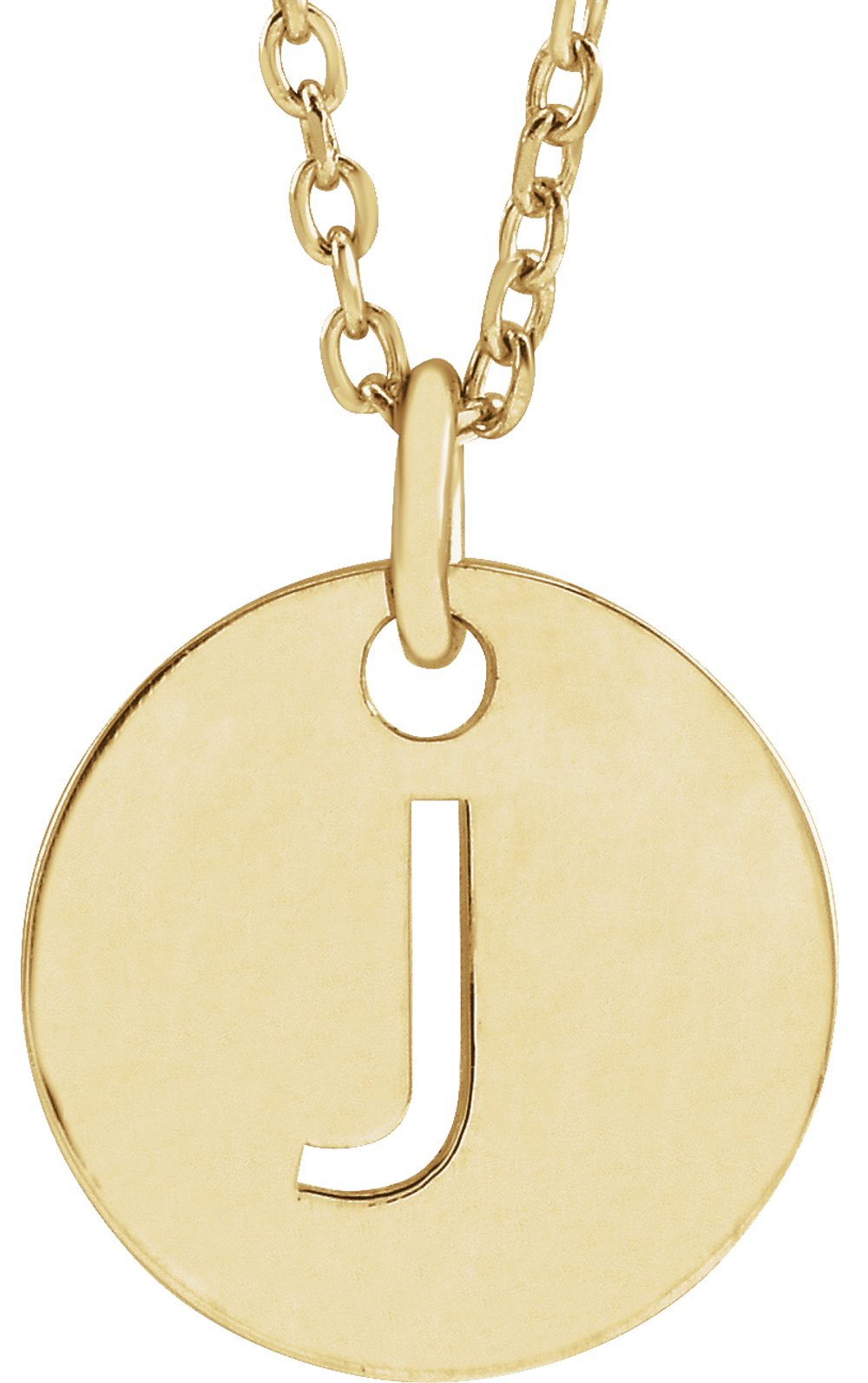 18K Yellow Gold-Plated Sterling Silver Initial J 16-18" Necklace