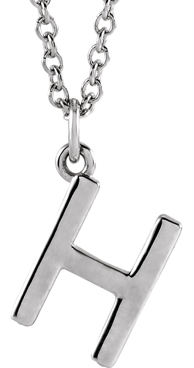Sterling Silver Initial H Dangle 16" Necklace