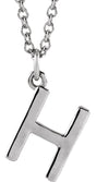 Sterling Silver Initial H Dangle 16" Necklace