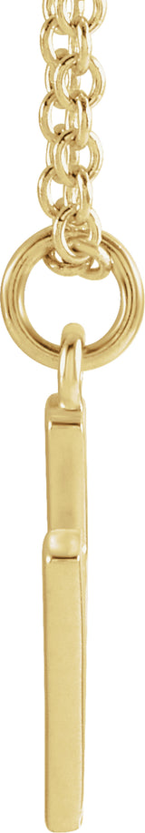 14K Yellow Gold Initial H Dangle 18" Necklace