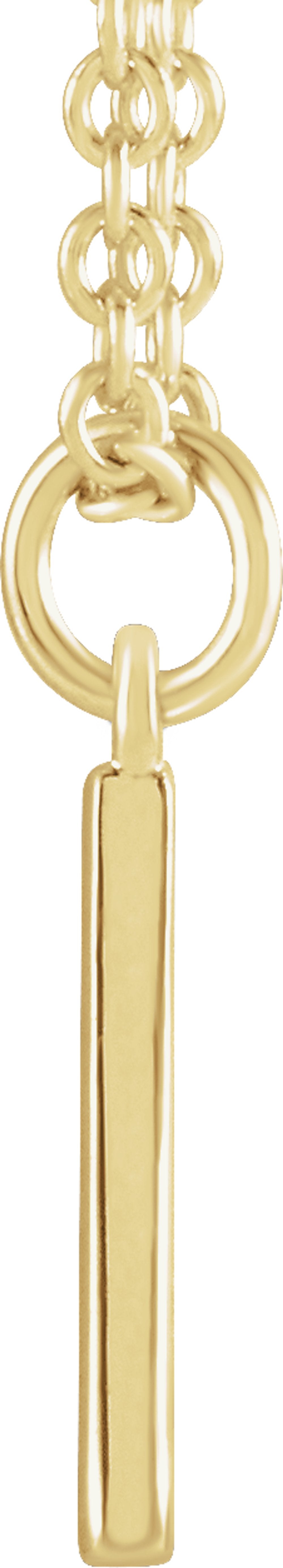 14K Yellow Gold Initial A Dangle 18" Necklace