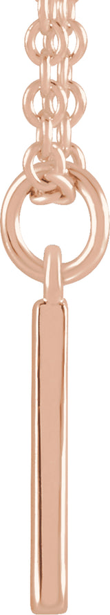 14K Rose Initial A Dangle 18" Necklace