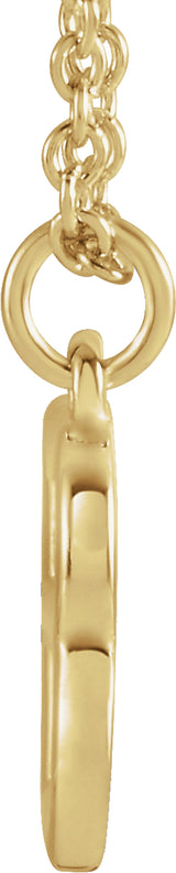 14K Yellow Gold Initial B Dangle 16" Necklace