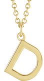 14K Yellow Gold Initial D Dangle 18" Necklace