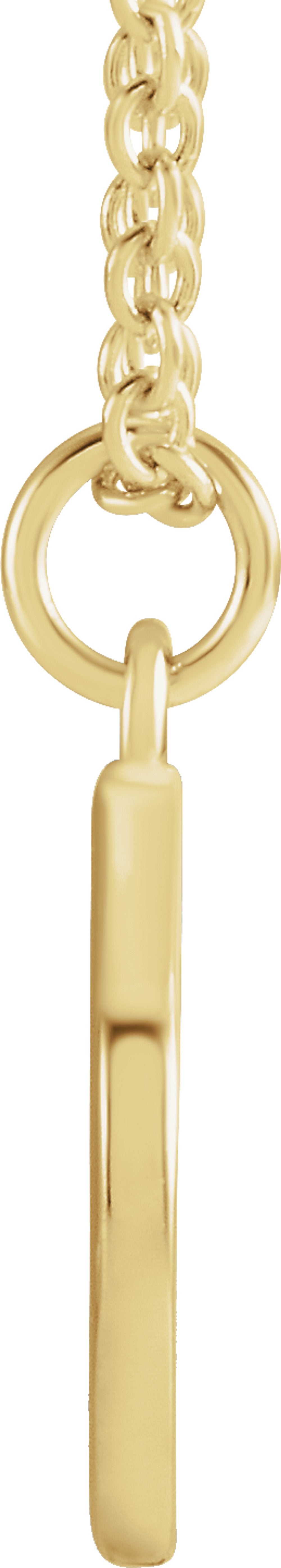 14K Yellow Gold Initial D Dangle 18" Necklace