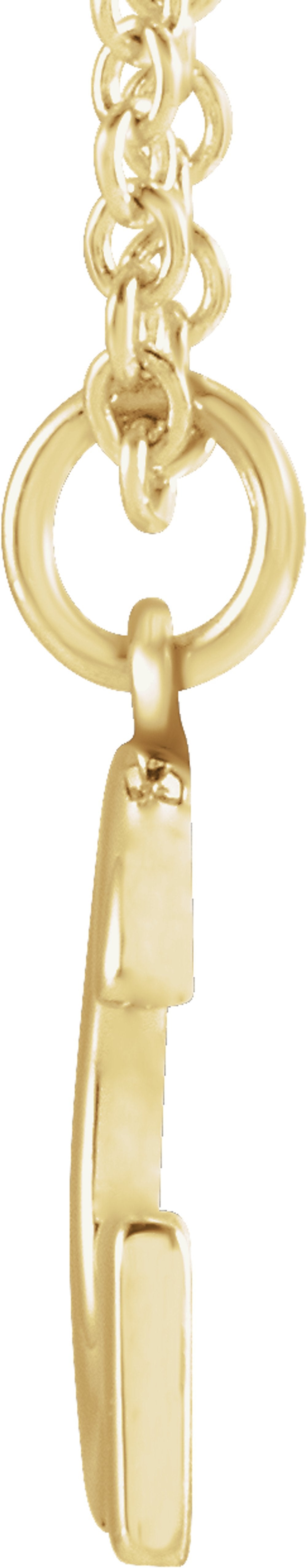 14K Yellow Gold Initial G Dangle 18" Necklace