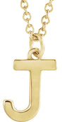 14K Yellow Gold Initial J Dangle 18" Necklace