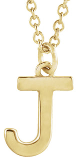 14K Yellow Gold Initial J Dangle 16" Necklace