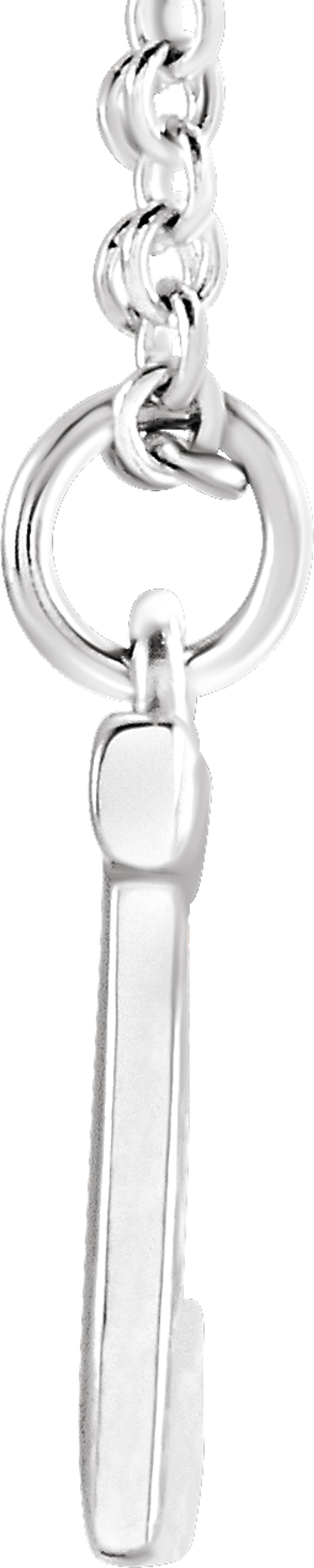 Sterling Silver Initial J Dangle 18" Necklace