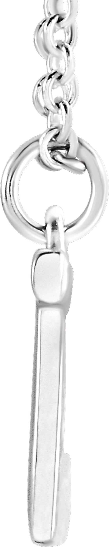 Sterling Silver Initial J Dangle 18" Necklace