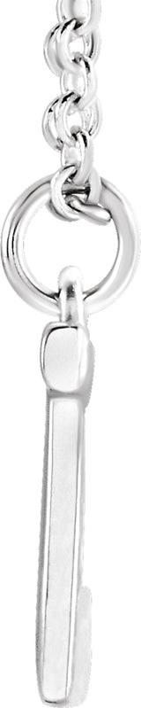 14K White Gold Initial J Dangle 18" Necklace