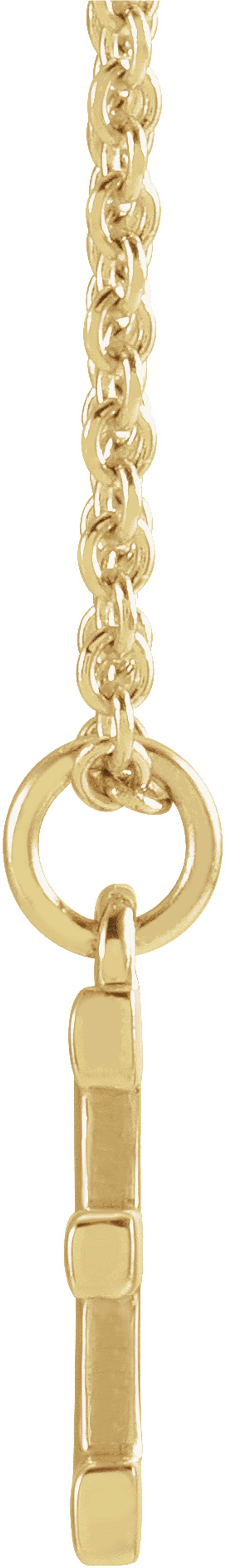 14K Yellow Gold Initial E Dangle 18" Necklace
