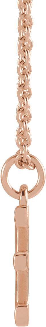 14K Rose Initial E Dangle 18" Necklace