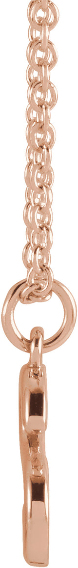 14K Rose Initial S Dangle 16" Necklace