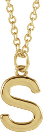 14K Yellow Gold Initial S Dangle 18" Necklace