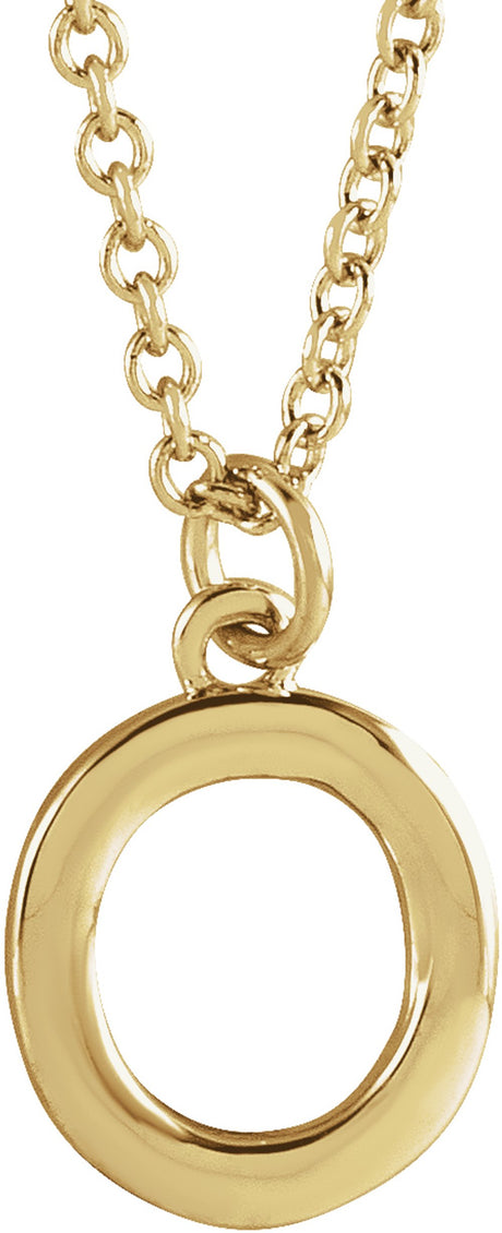 14K Yellow Initial O Dangle 18" Necklace