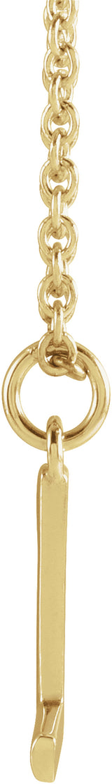 14K Yellow Gold Initial N Dangle 18" Necklace