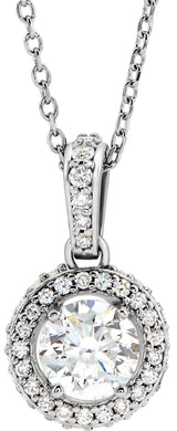 14K White Gold 3/8 CTW Natural Diamond 18" Necklace