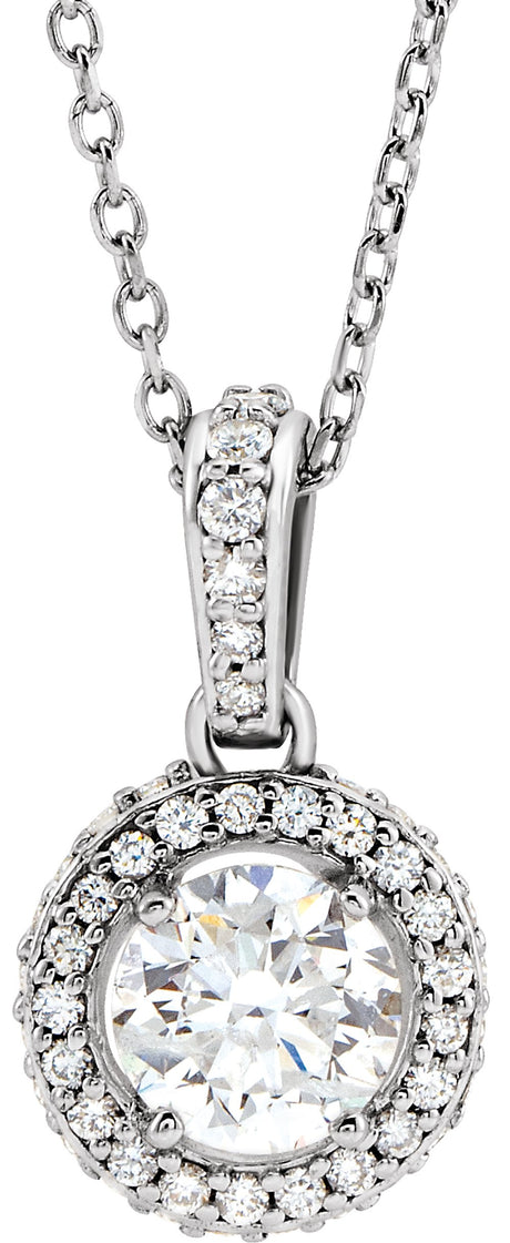 14K White Gold 3/8 CTW Natural Diamond 18" Necklace