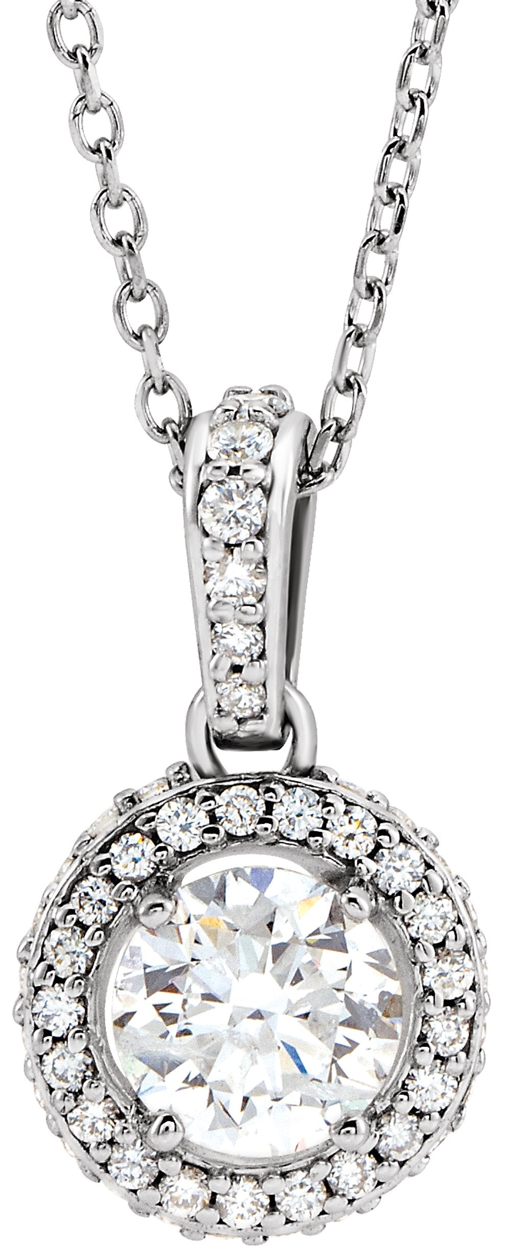 14K White Gold 3/8 CTW Natural Diamond 18" Necklace