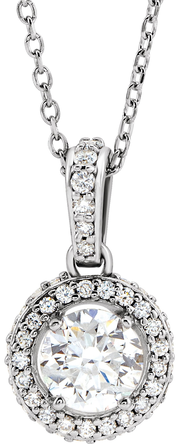 14K White Gold 3/8 CTW Natural Diamond 18" Necklace