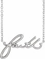 14K White Faith 18" Necklace